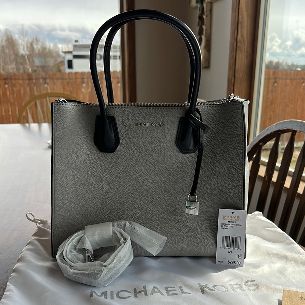 Michael Kors Gray and Black Women's Bag